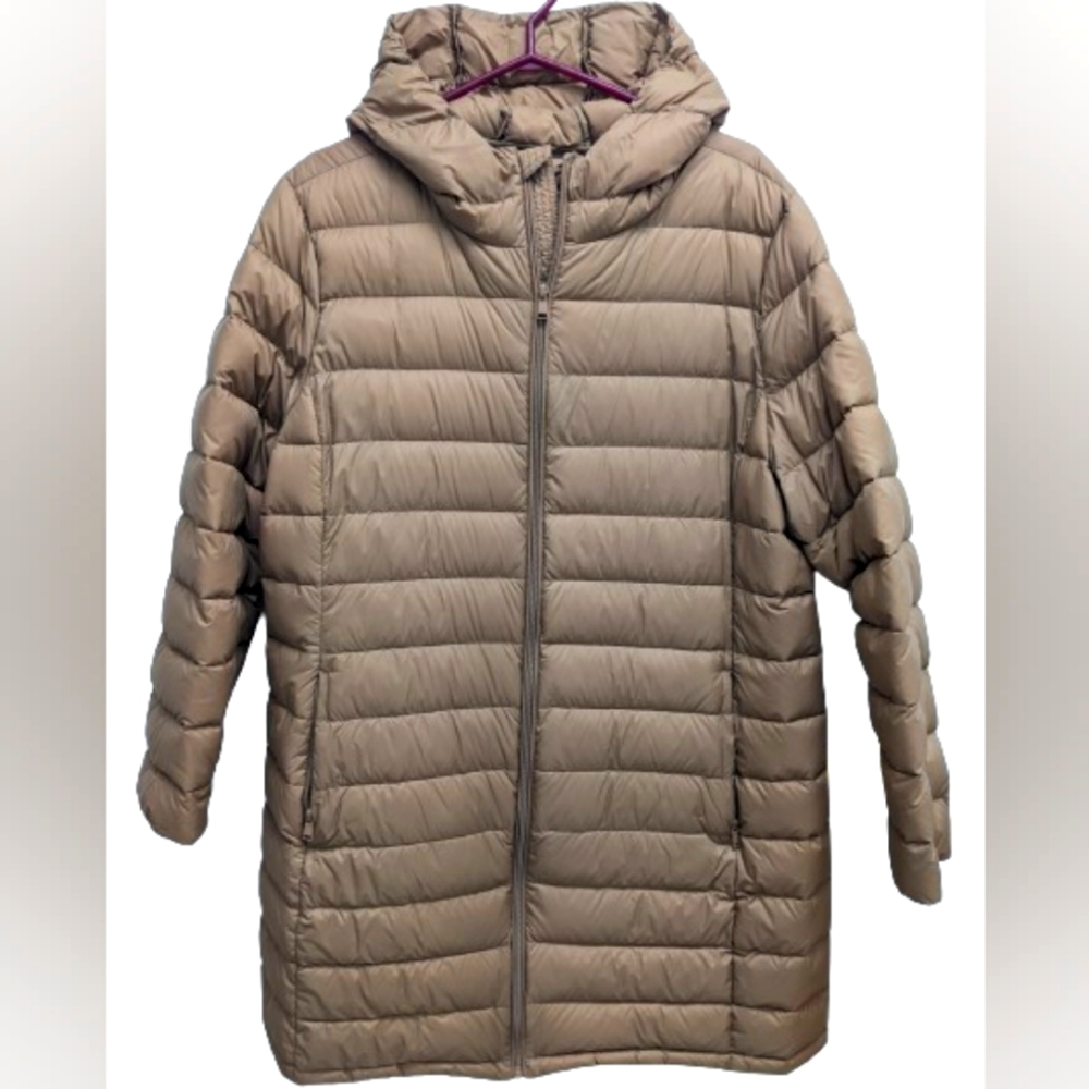 ❄️SIMONS Women's 3/4 Length Down Puffer in Caramel, Size XXL w/Travel Pouch